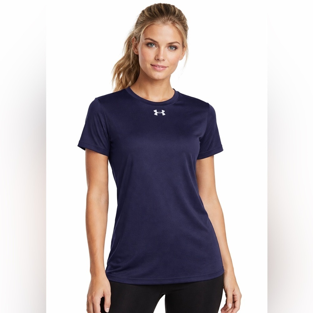 Under Armour Women’s Navy HeatGear Athletic Tee Short Sleeve Workout Top XXL